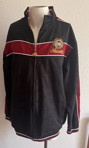 Ecko Unltd Y2K Track Jacket Mens L Black Red Rhino Embroidered Full Zip - product listing photo
