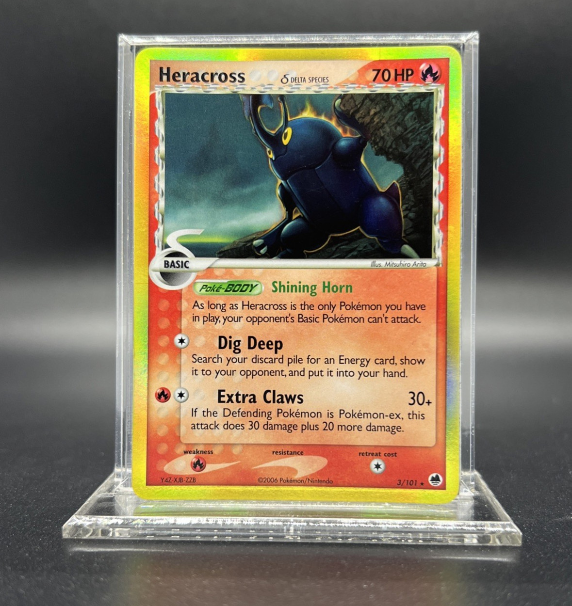 Pokemon Heracross (Delta Species) 3/101 Dragon Frontiers - NEAR MINT