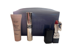 Christian Dior Blue Cosmetic Bag VIP Limited Novelty Gift Box w/ Makeup NEW