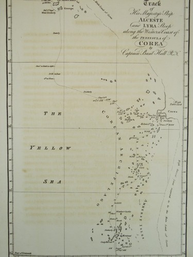 ORIGINAL 1818 MAP TRACK OF HIS MAJESTY'S SHIP ALCESTE AND LYRA ALONG THE