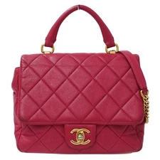 Chanel Bag Matelasse Shoulder Top Handle Pink Chain 478728