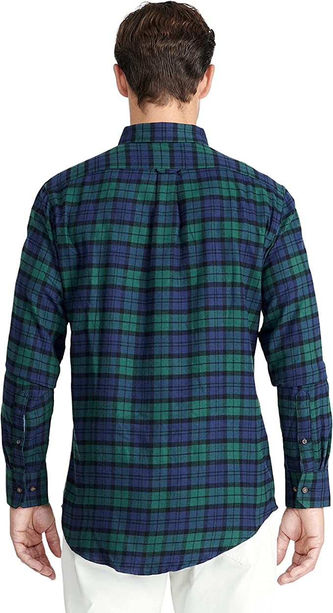 IZOD Men's Fit Advantage Performance Flannel Long Sleeve Stretch Button Down