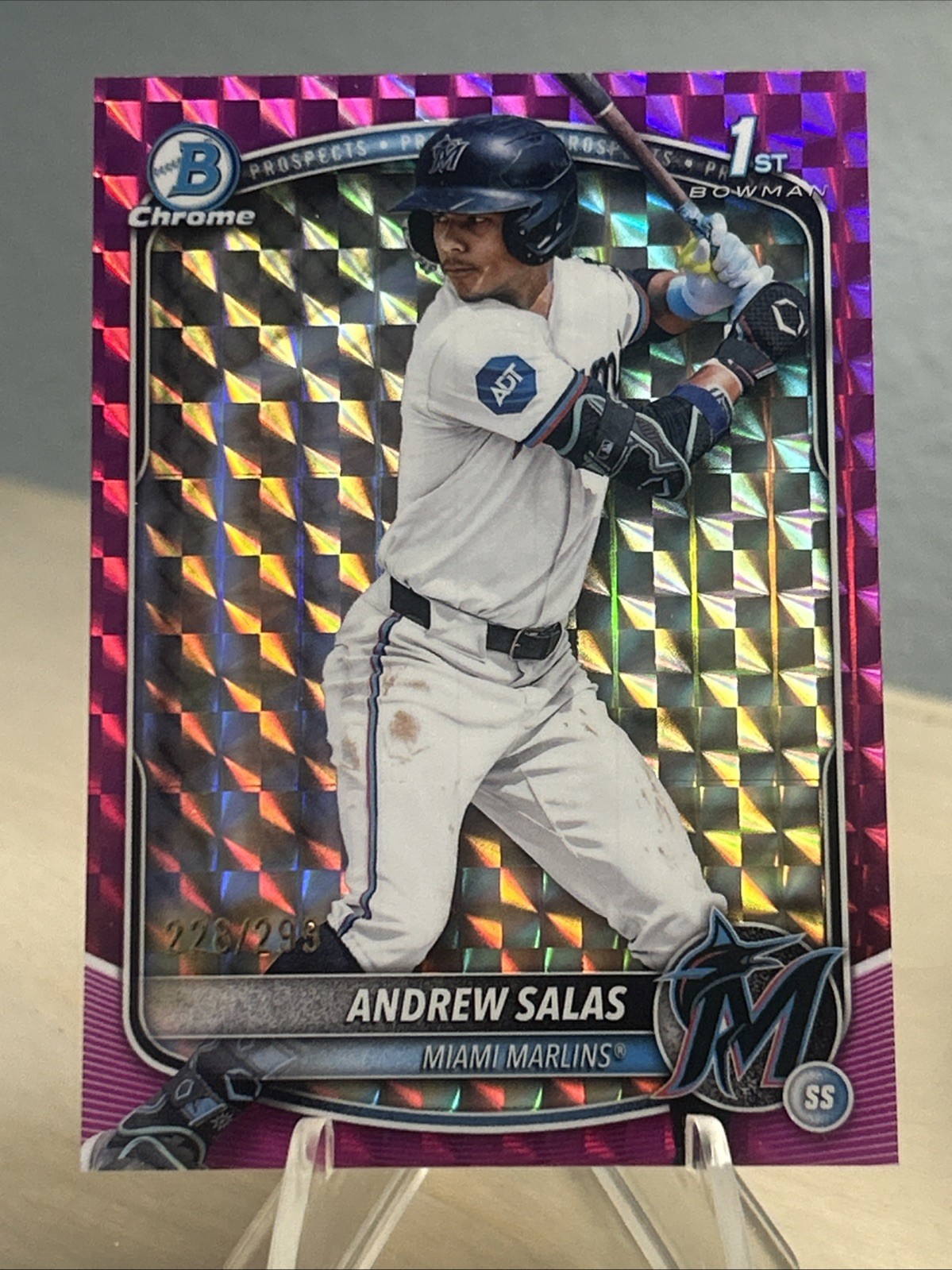 Andrew Salas 2025 1st Bowman Chrome #BCP-156 Fuchsia Geometric Refractor /299