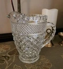 Vintage Clear Glass Anchor Hocking 5.75 Inch Wexford Pattern Water Juice Pitcher