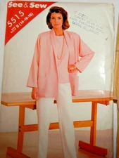 Butterick See & Sew 5515 Jacket Pants Top Sewing Pattern Ladies 14 16 18 Cut