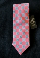 JZ RICHARDS BOULDER MEN'S  SILK TIE CORAL HAND MADE IN USA -NWT