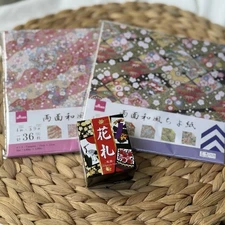 【JAPAN】 DAISO Traditional Japanese Games set『Origami』and『Hanafuda』