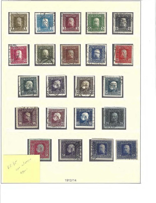 Bosnia Herzegovina 1879/1918 used & mint collection on Lindner pages, Cat $1000+