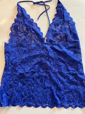 Frederick  s Of Hollywood XL Purple/Dark Blue Lingerie Set See Through 90s Y2K