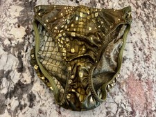 True Vintage Victoria's Secret Second Skin Satin Hipster Panty Reptile Small