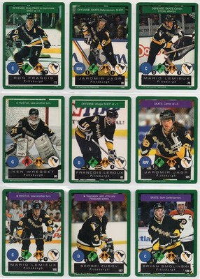 1995-96 Playoff One on One Hockey Challenge PITTSBURGH PENGUINS Team Set of 12