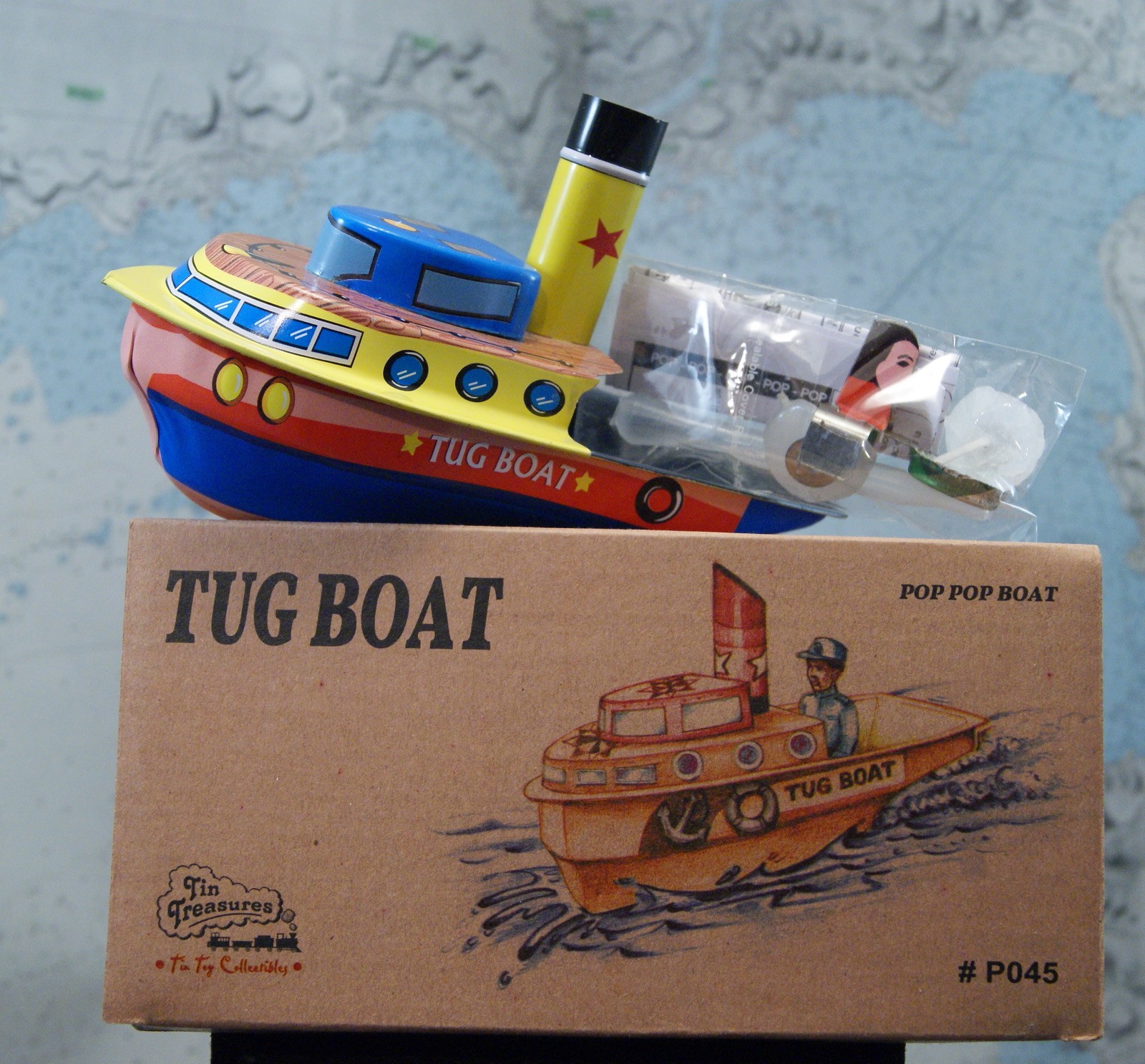 Bateau pop-pop à vapeur en métal : animez vos bassins avec ce remorqueur mécanique rétro