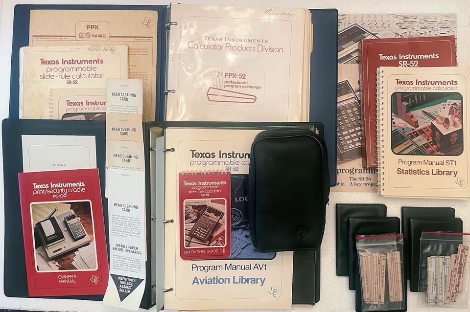 Texas Instruments SR-52 Programmable Calculator Manuals Program Cards Case More