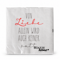Servietten 20 StüCk 16,5X16,5Cm Weiß Rot Papier Mit Spruch Tischdeko