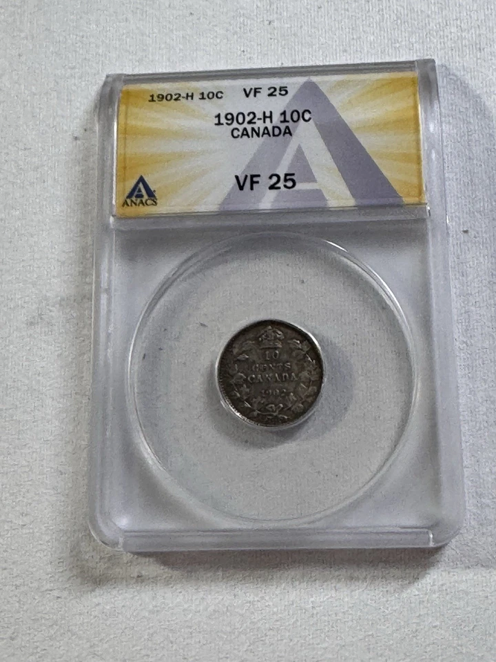 1902-H Canada 10 Cents Silver Coin Graded VF 25 by ANACS - Image 4 of 4