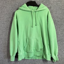 Aritzia Tna Cozy Fleece Boyfriend Hoodie Lime Green Pullover Sweatshirt Small