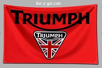 Triumph Motorcycle Banner Fahne Flagge flag in Rot  Neu 60x90  cm