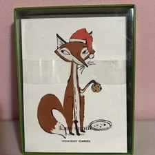 Kate Spade Festive Foxes Holiday Greeting Cards Box Of 4