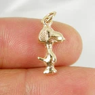 Snoopy Dog Charlie Brown Solid Charm Genuine 375 9ct 9k Yellow Gold - C173