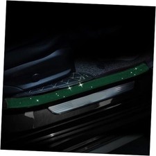 Car Door Sill Protector with Bling Rhinestones 2PCS Edge 1.96"x 23.62" Green