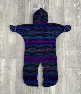 Vintage Patagonia Baby 18M Fleece Purple Teal Zipper One Piece | eBay