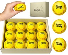 Soft Foam Baseballs for Kids - 12 Pack Practice Balls for Beginners yellow