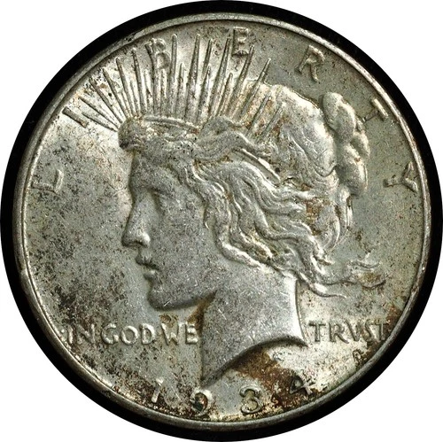 1934-D Peace Dollar AU Scratches on Reverse