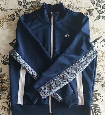 La Martina Sweat Zippé , Veste Survêtement homme L bleu marine/blanc zippée - Photo 1/2