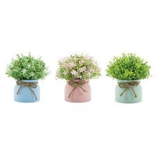 Small Artificial Potted Plants Party Mantle Bathroom Fake Orchid Bean Flower