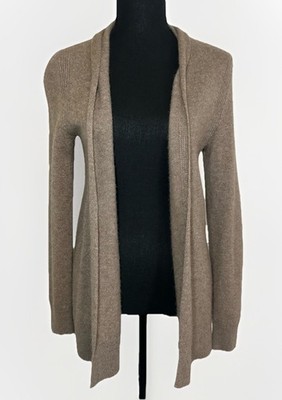 Saks Fifth Avenue Women's Pit to Pit 18'' Brown Cashmere Open Cardigan *Flaws*