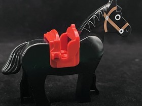 Lego Horse Black With Red Saddle 1 Clip 6081 King&rsquo;s Mountain Fortress Castle