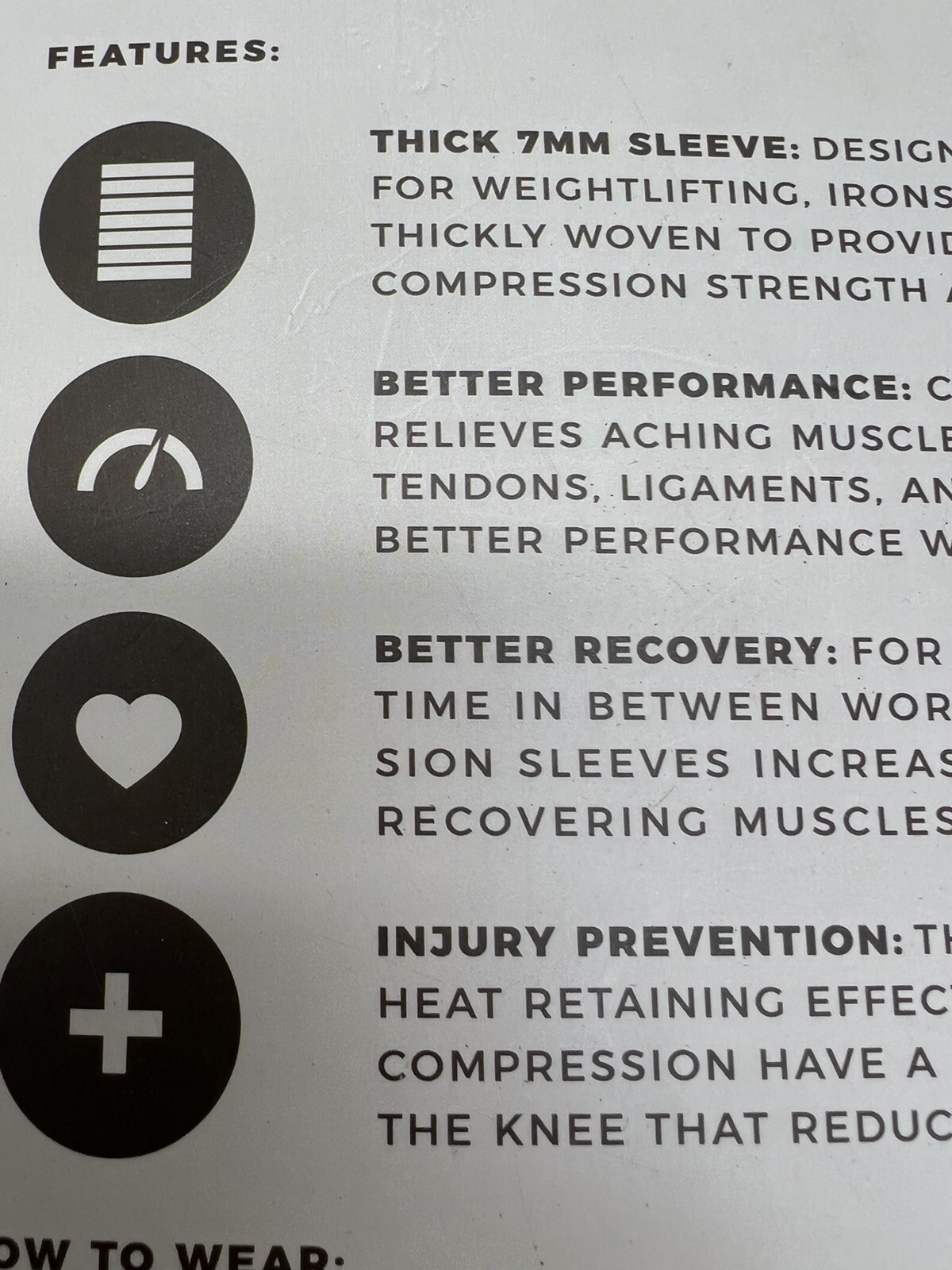 IRONSIDE Gear Knee Support Sleeves For Weightlifting Size Medium NEW