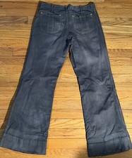 Vintage Lee High Rise Flare Bell Bottom Gray Denim Jeans Women 32 x 29 1970s