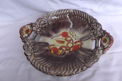 Art Deco Schale Obstschale Keramik 30er Jahre braun /orange/ bunt