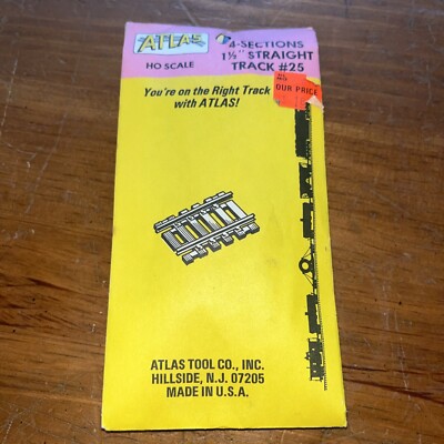 Atlas HO Scale 1.5  Straight Track #25 - 4 Sections - NOS