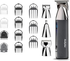 BaByliss Super-X Metal 15 in 1 All-In-One Multi-Trimmer, Men (Silver/Grey)