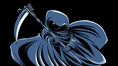 Anime PC 98 Game CG Pixel Art Grim Reaper Scythe  Gaming Mat Desk 10774