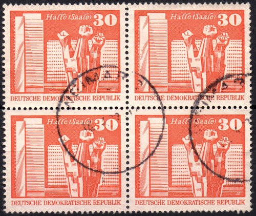East GERMANY GDR 1972/1974 - Used Quartina 30 Pfg Buildings #DR5