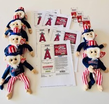 SGA on July 2, 2009 Rally Monkey LA ANGELS Uncle Sam TY Beanie Baby with Ticket