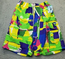 Men Board Shorts Large Multi Mesh Lined Cotton Slim Fit Elastic Waist Drawstring