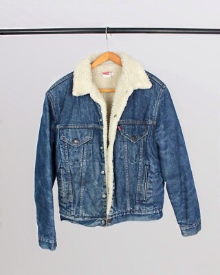 Vintage 70s-80s Levi's Sherpa Lined Denim Trucker Jacket Size 40