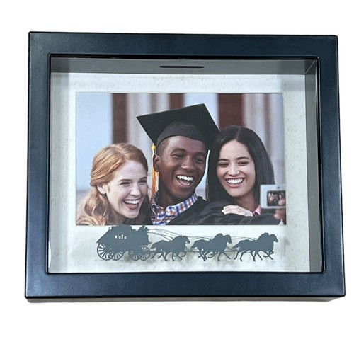 Wells Fargo Piggy Bank Shadow Box Black Wooden Frame Coin Bank Money Coach Print