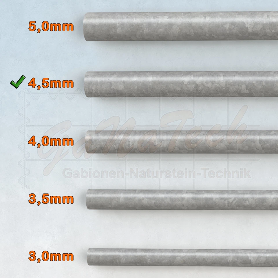 Gabionenwand 5m x 25cm x 50cm Steinzaun Drahtkorb Schotterkorb Gabione Mauer Neu - Bild 4 von 4