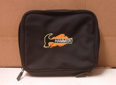 pmgaD Hammer Bowling Black Accessory Case Acessory Bag - Orange Background