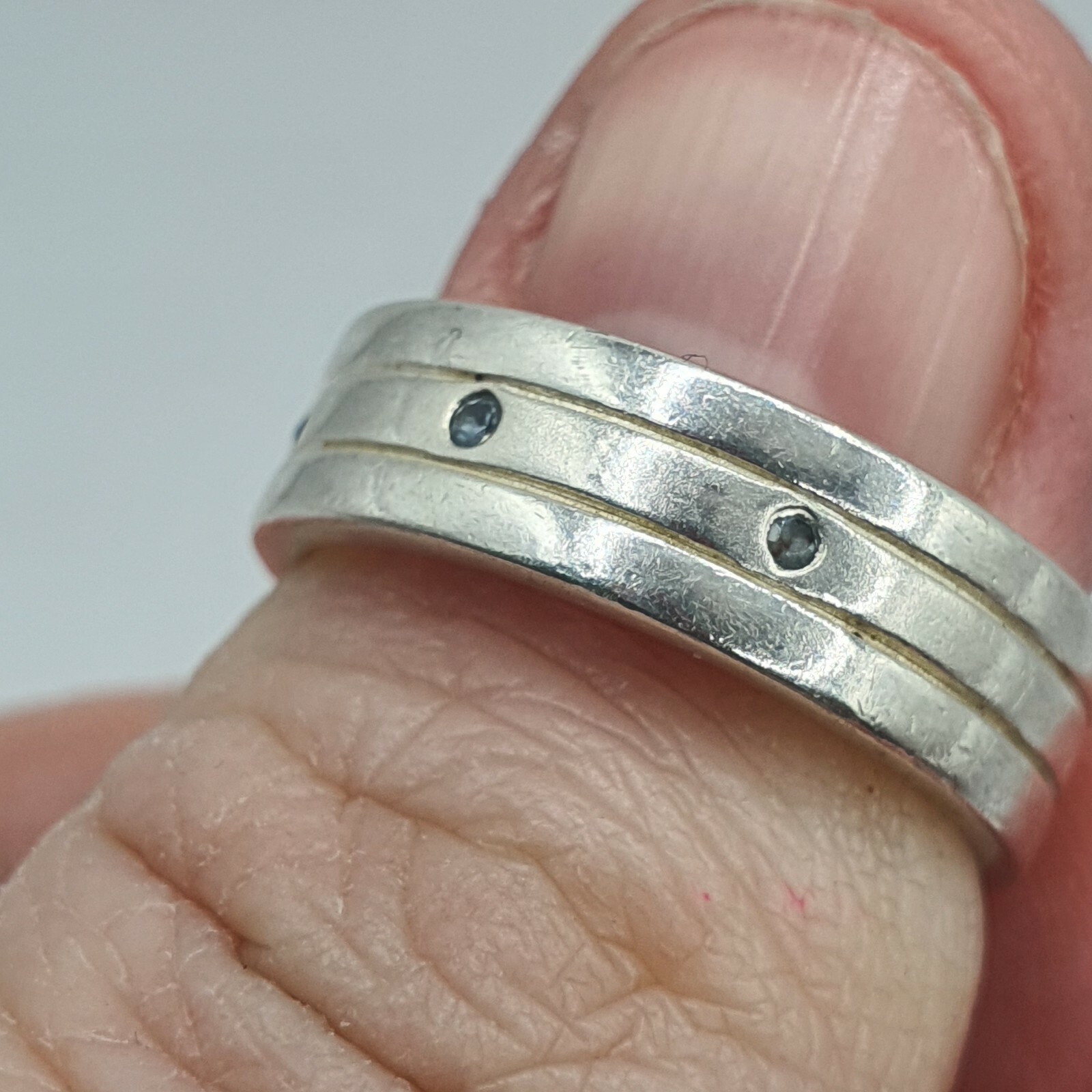 Photo 10 of Sterling Silver Aquamarine Ring Size M 5.2g, R156