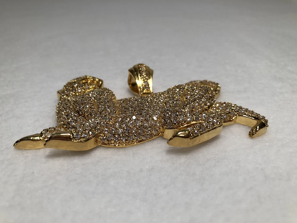 HIP HOP HIGH END CZ GOLD PANTHER PENDANT - Image 2 of 4
