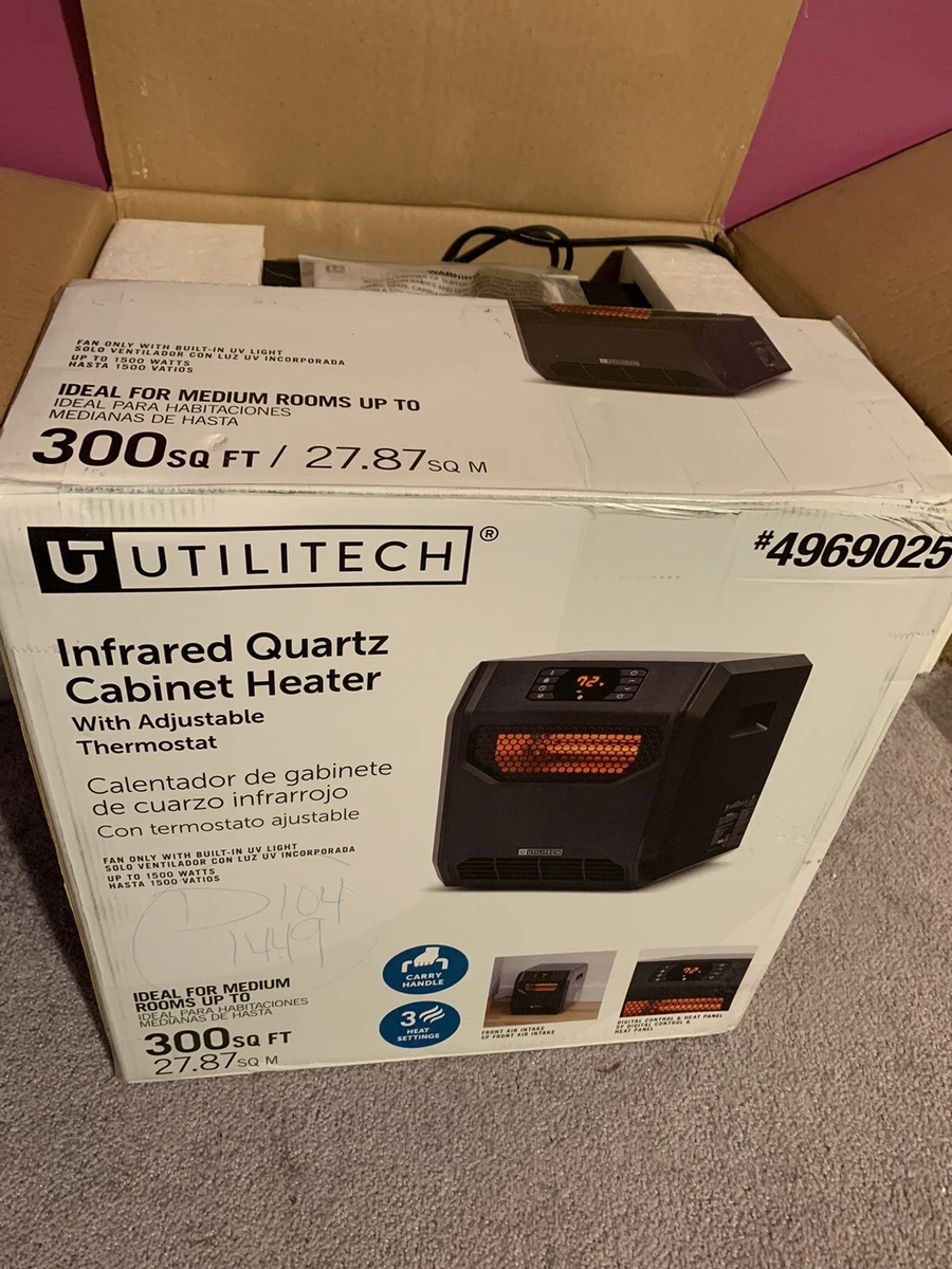 Utilitech Infrared Cabinet Indoor Electric Space Heater Remote u0026amp;  Thermostat | eBay
