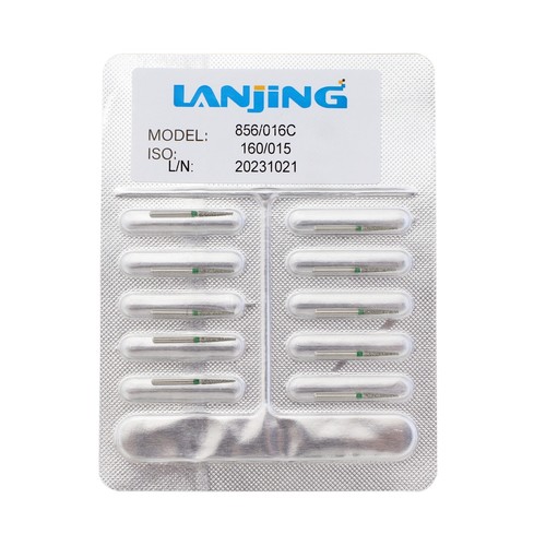 10pc/pk Dental FG Diamond Burs Round Long Round End Taper Diamond Bur 850 855 - Picture 35 of 57