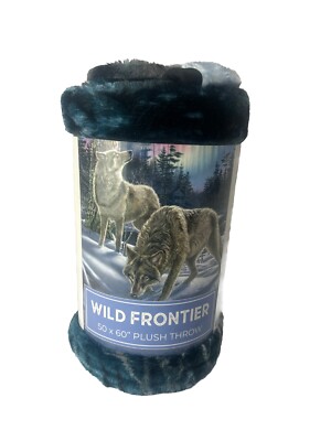 Wild Frontier Wilderness Wolf Pack Plush Throw 50x60 Soft, Warm Durable