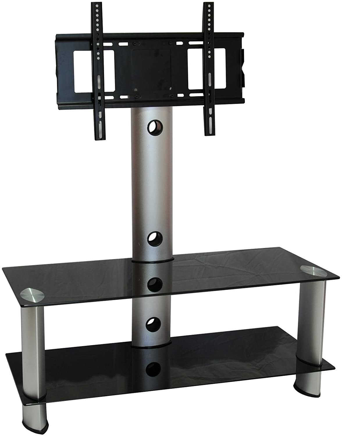 NEW RTA Home and Office Black & Silver with Black Glass TV M